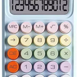 Colorful Mechanical Push button Calculator,12 Digit Large LCD Display Big Round Button Calculator,Easy to Press,for School Office Business Home FinancialCalculator-picture-4
