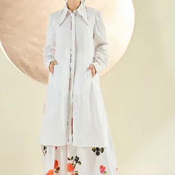First Resort by Ramola Bachchan  Long Jacket & Printed Wide Leg Pants Set-image-10