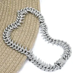 Krelin Men Stainless Steel Stone Studded Chain-picture-8