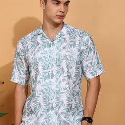 BROWN BROTHERS Men Relaxed Fit Floral Printed Cuban Collar Casual Shirt-picture-2