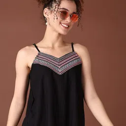 V-Mart Women Ethnic Embroidered Shoulder Straps Top-35