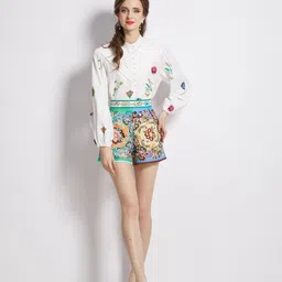 JC Collection Printed Top & Shorts Co-Ords Set-picture-2