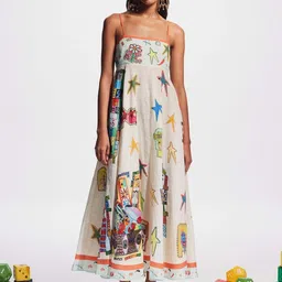 StyleCast x Revolte Floral Print Off-Shoulder Chiffon Maxi Dress-image-0