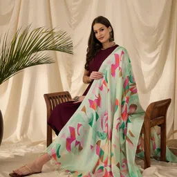 InWeave Women Regular Kurta with Palazzos & With Dupatta image 3