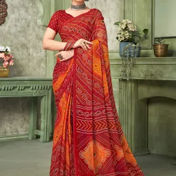 KALINI Bandhani Poly Chiffon Bandhani Saree-image-49