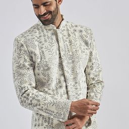VASTRAMAY Embroidered Sequined Bandhgala-image-86