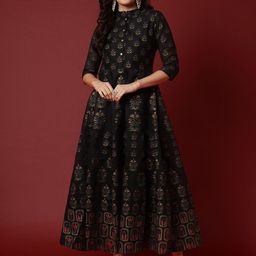 Aspriya Floral Printed Chanderi Anarkali Gown Maxi Dress-image-27