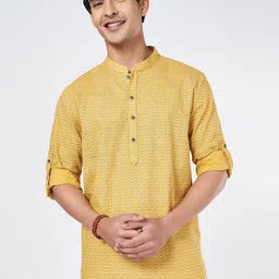 indus route by Pantaloons Men Printed Thread Work Kurta-picture-14