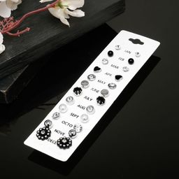 Stoln Set Of 12Artificial Stones Studded Circular Shaped Studs-20