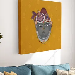 Myntra Elegant Homes Mustard & Grey 1 Piece Canvas Other Wall Paintings-image-78