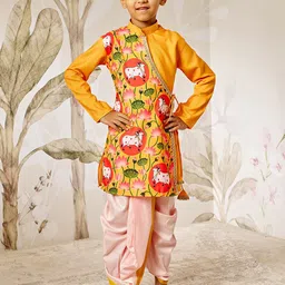 VASTRAMAY Boys Animal Printed Kurta with Dhoti Pants-image-77