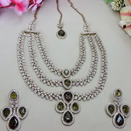 VATSALYA creation Gold-Plated Artificial Stone Studded Jewellery Set-image-98