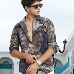 Campus Sutra Abstract Printed Comfort Spread Collar Long Sleeves Shirt-picture-12