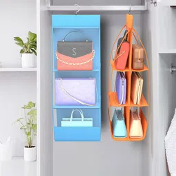 Kuber Industries Blue Set of 2 Regular Multi-Utility Organisers-6