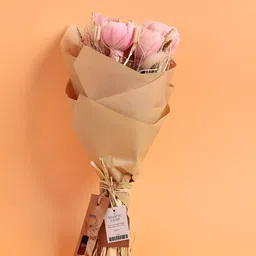 The Wishing Chair Pink And Beige Bouquet of Natural Dried Artificial Flower-56