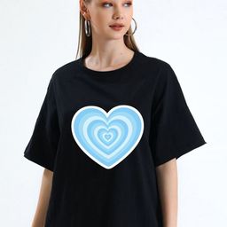 WOBE Graphic Printed Round Neck Drop-Shoulder Sleeves Pure Cotton Oversized T-shirt-image-99