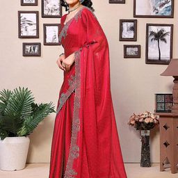 ANJANI TEXTILE Embellished Beads and Stones Tissue Heavy Work Saree-image-107