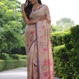 Anouk Women Floral Printed Tussar Saree-picture-9