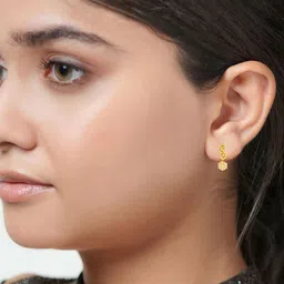 BHIMA 22K BIS Hallmark 916 Purity Yellow Gold Floral Drop Earring-42