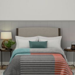 MYTRIDENT Blue & White Striped Mild Winter 500 GSM Double Bed Blanket-image-56
