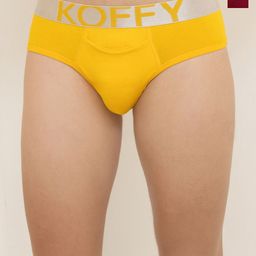 KOFFY Men 2 Pcs Cotton Basic Briefs KOFFY_KI23_YLW_MNRD_2PC-18