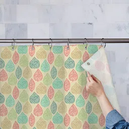 ArtzFolio Yellow and Green Geometric Print Waterproof Shower Curtain-31