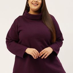 theRebelinme Women Plus Size Turtle Neck Long Sleeves Pullover Sweatshirt-picture-4