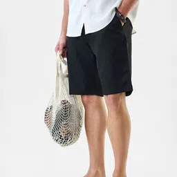 Snitch Men Texture Mid-Rise Regular Fit Shorts-image-99