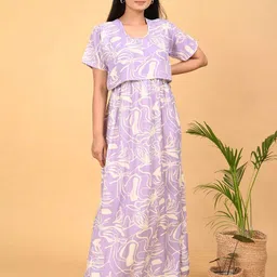 GOLDSTROMS Women Floral Print Maternity Maxi Dress-image-16