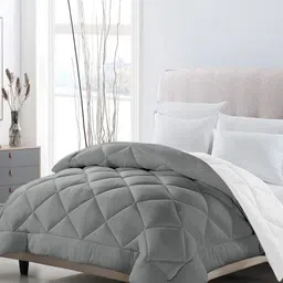 CHICERY Grey & White Geometric AC Room Double Bed Comforter-image-83
