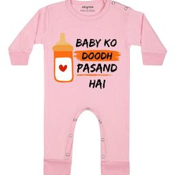 Arvesa Baby Ko Doodh Pasand Hai Printed Bodysuit-image-54