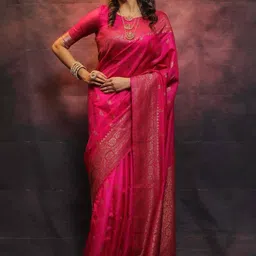 GHAN SALS Ethnic Motifs Zari Silk Blend Kanjeevaram Saree-picture-41
