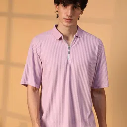Campus Sutra Men Self Design Polo Collar Cotton T-Shirt-image-59