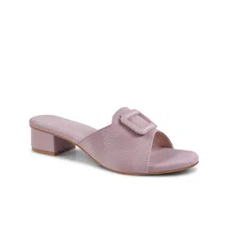 CORSICA Textured Block Sandals with Buckles image 5