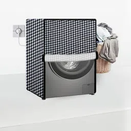 Stylista Black PVC Washing Machine Cover-image-69