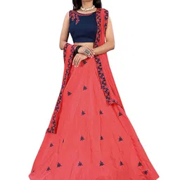 Anneca Girls Embroidered Thread Work Ready to Wear Lehenga & Blouse With Dupatta-picture-42