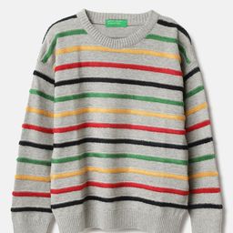 United Colors of Benetton Boys Round Neck Striped Pullover-image-81