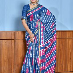 KALINI Striped Zari Bagru Saree-57
