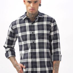 BS BLUE SQUAD Men Slim Fit Opaque Checked Casual Shirt-image-44