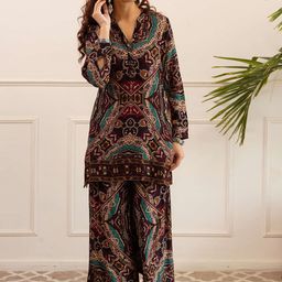 DIVASTRI Women Printed Regular Kurta with Palazzos-image-4