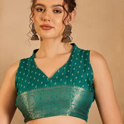 Anouk Rustic Zari Silk Blend Sungudi Saree image 4