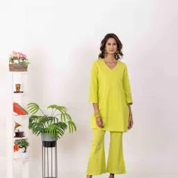 INAAYA JAIPUR Embroidered Pure Cotton Tunic With Palazzo Co-Ords-image-79