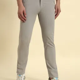 Cantabil Men Comfort Self Design Mid-Rise Cotton Regular Trousers-image-99