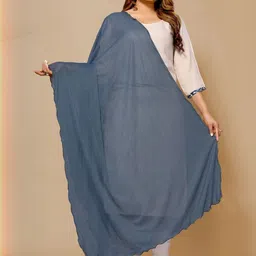 Moda Rapido Lycra Solid Grey Dupatta-picture-42