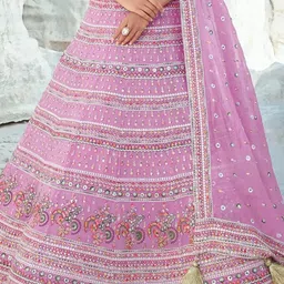 Fusionic Embroidered Sequinned Semi-Stitched Lehenga & Unstitched Blouse With Dupatta image 4