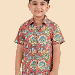 Fabindia Boys Hand Block Printed Spread Collar Cotton Casual Shirt-picture-33