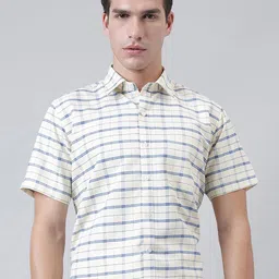ACCOX Men Checked Spread Collar Cotton Formal Regular Fit Shirt-image-94