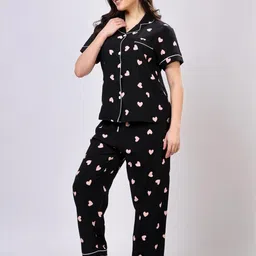 Stem Rope Conversational Print Cuban Collar Night Suit image 5