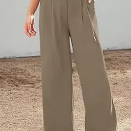 Outzidr Women Pleated Trousers-image-93