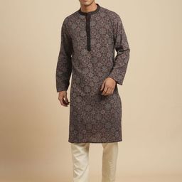 ARCHATTIRE Men Geometric Chikankari Kurta-image-67